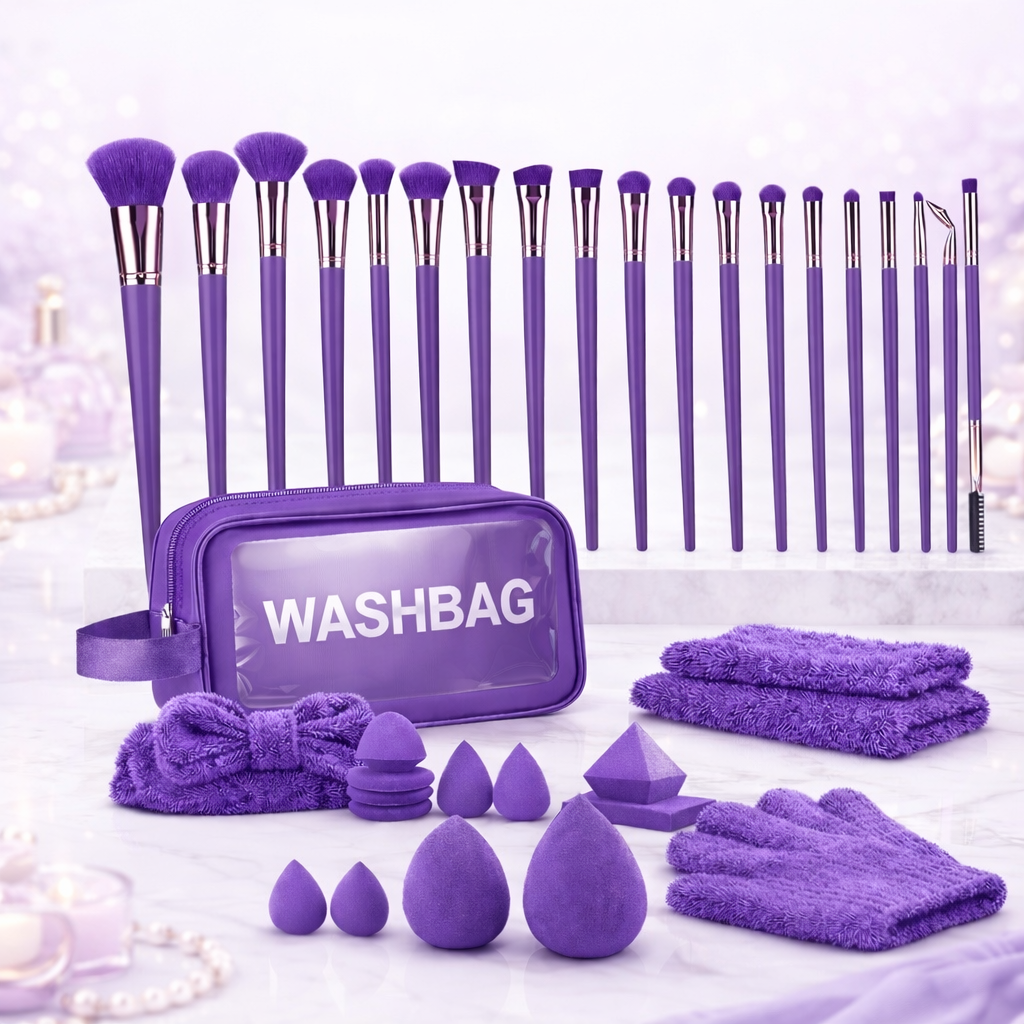 Ultimate Makeup Brush Collection (48-Piece) - Purple