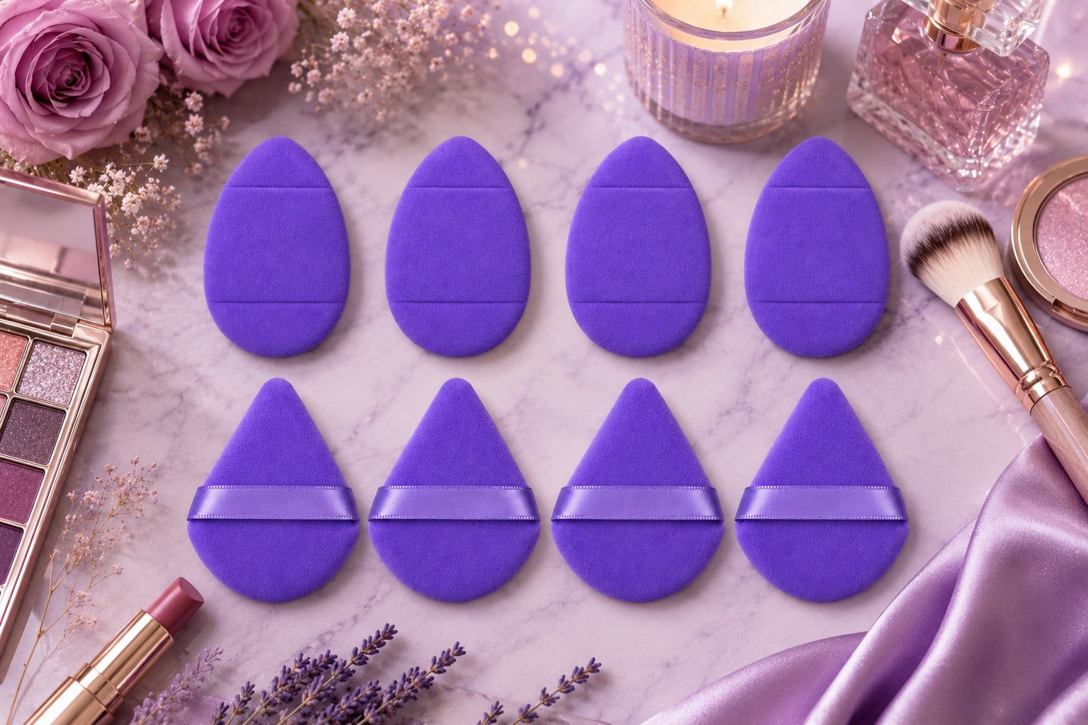 Triangle Puff and MIni Finger Puff Set 8pc