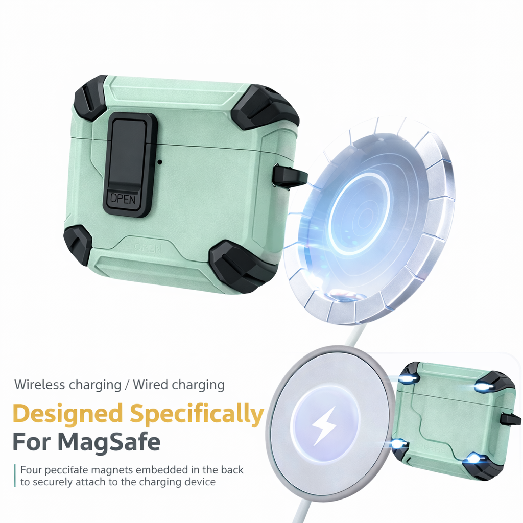 Locking AirPods Case - Mint Green