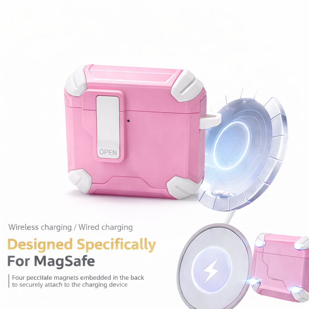 Locking AirPods Case Bundle - Pink and White