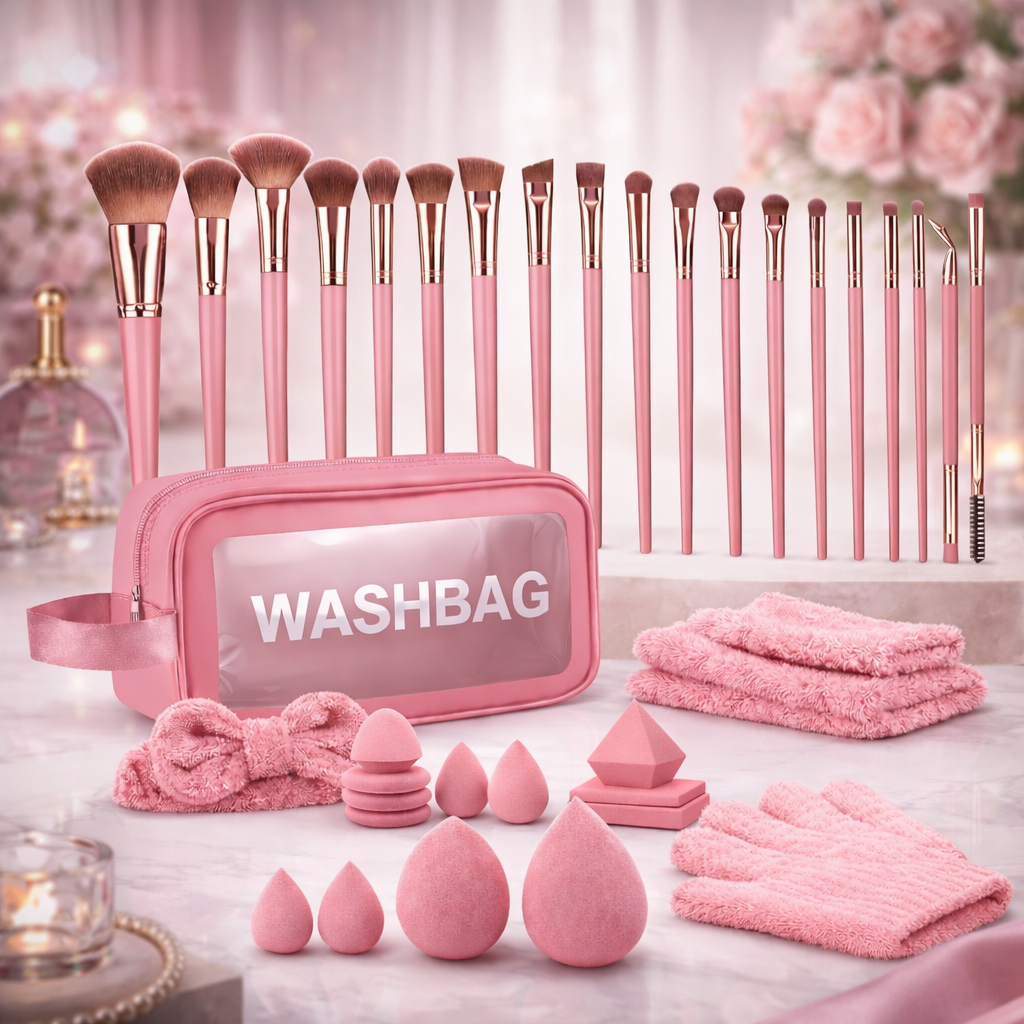 Ultimate Makeup Brush Collection (48-Piece) - Pink