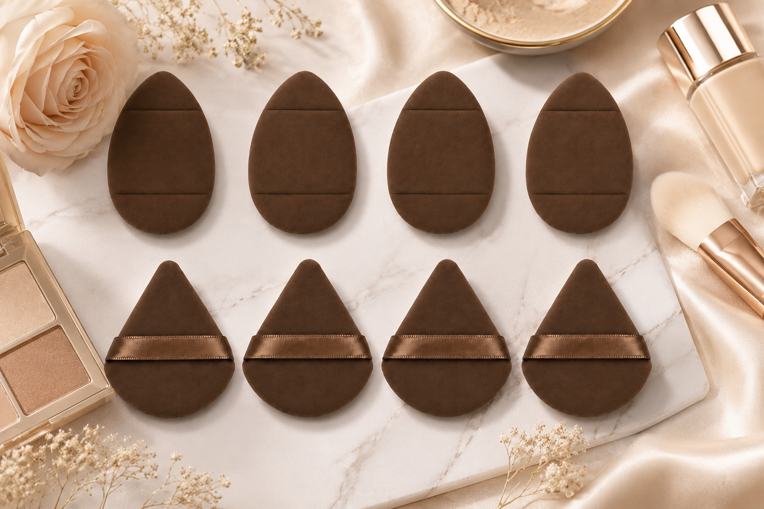Triangle Puff and MIni Finger Puff Set 8pc