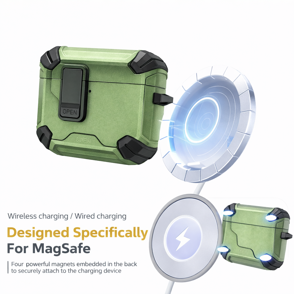 Locking AirPods Case - Army Green