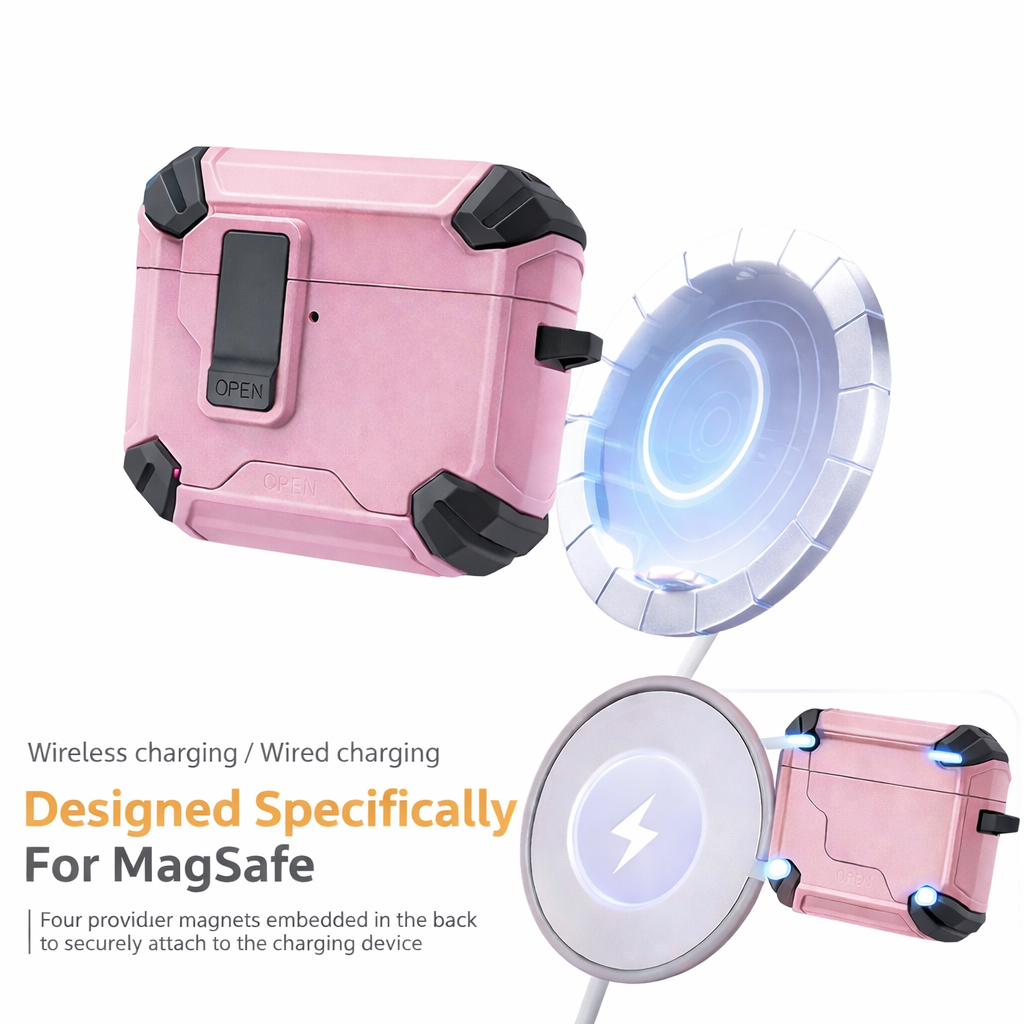 Locking AirPods Case Bundle - Pink and Black