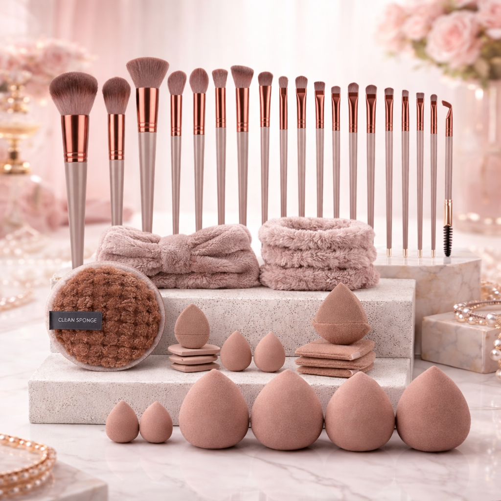 Ultimate Makeup Brush Collection (34-Piece) - Brown
