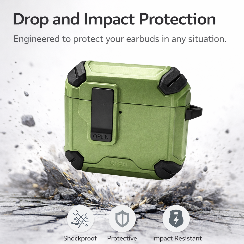 Locking AirPods Case - Army Green