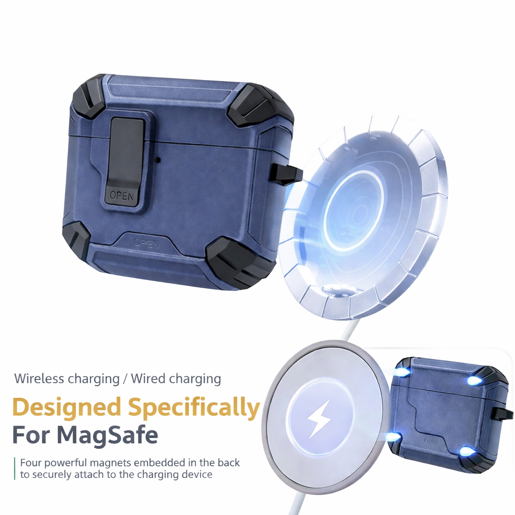 Locking AirPods Case - Dark Blue and Black