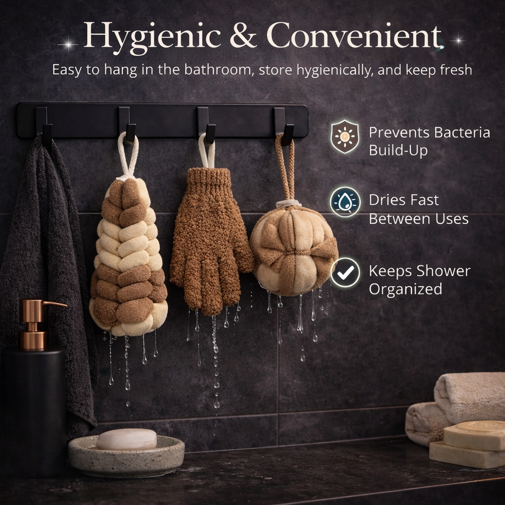 Body Exfoliation Set – Loofas & Gloves (Brown & White)