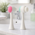 Dual-Sided 2-in-1 Facial Cleansing Brush (Pink and Mint Green)