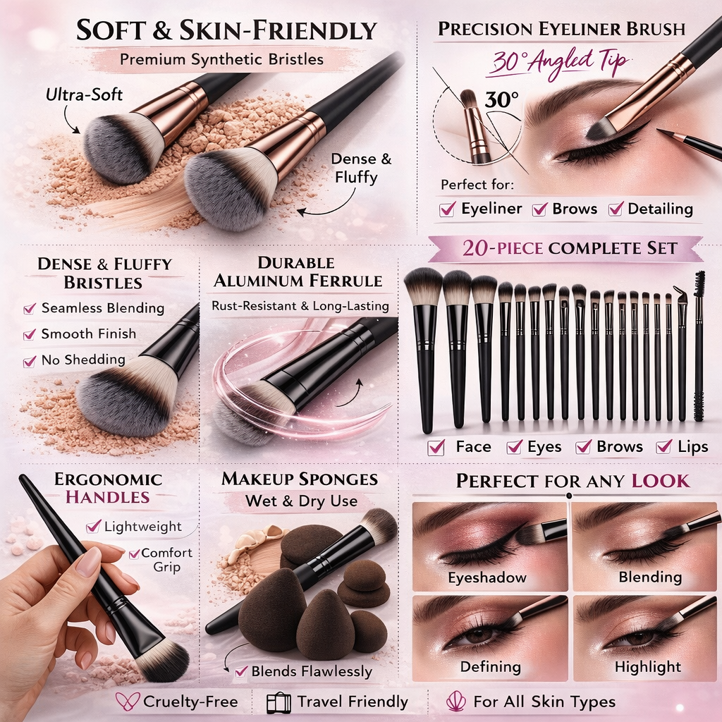 Ultimate Makeup Brush Collection (48-Piece) - Black
