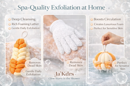 Body Exfoliation Set – Loofas & Gloves (Orange & White)