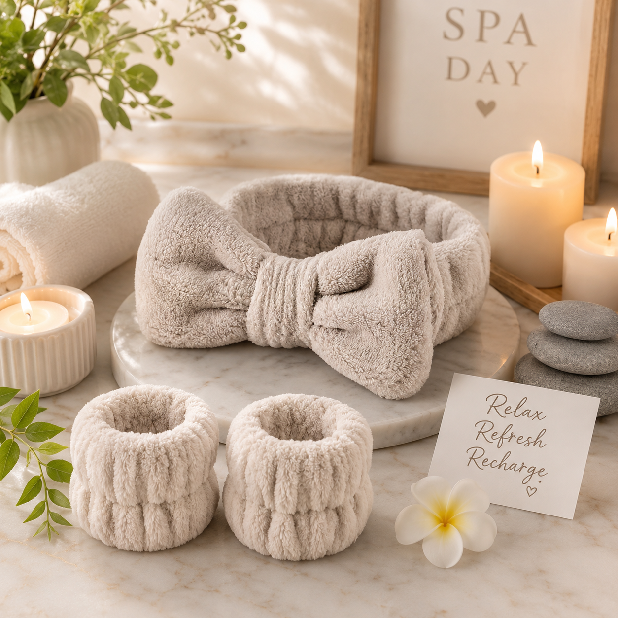 Spa Headband and Wristband Set