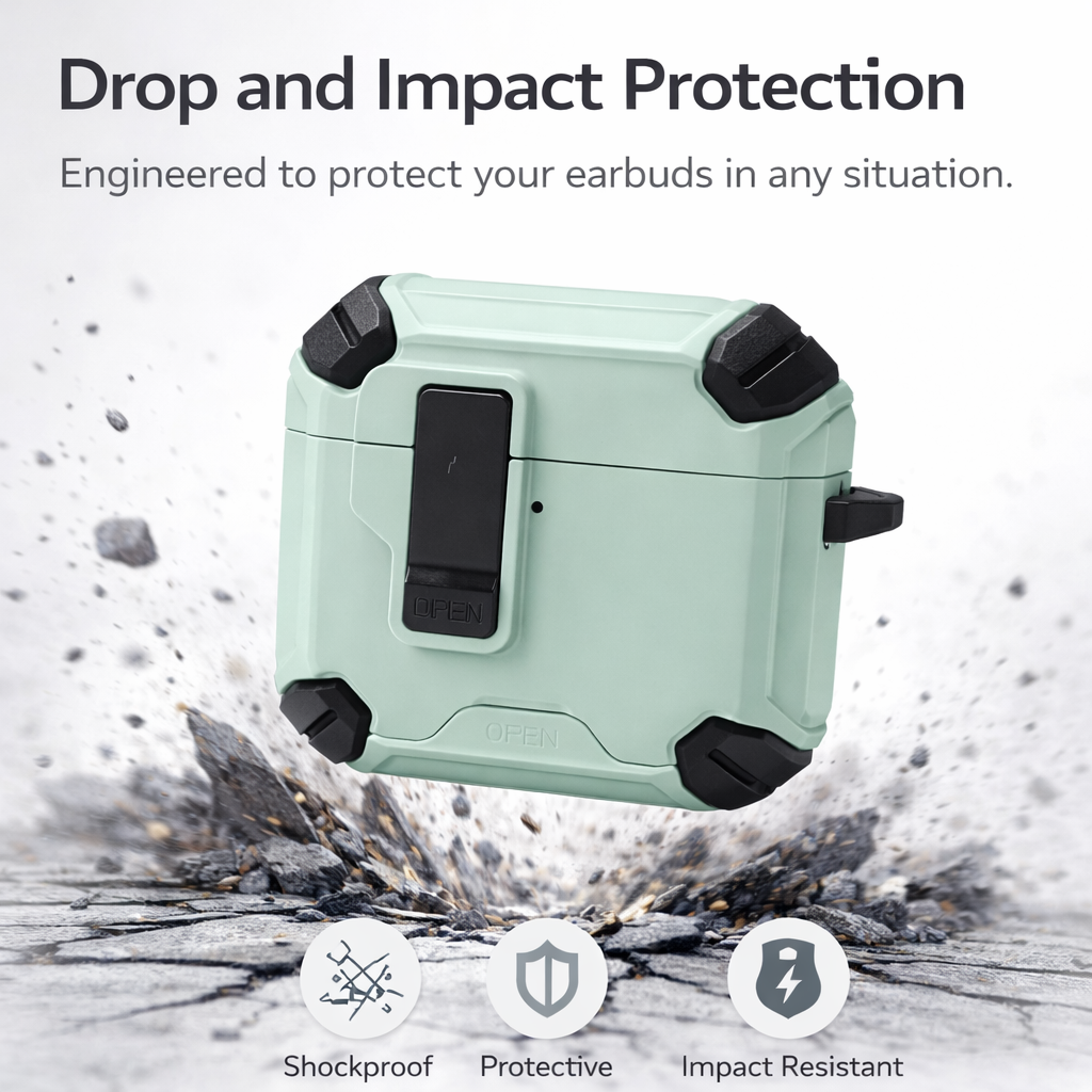 Locking AirPods Case - Mint Green