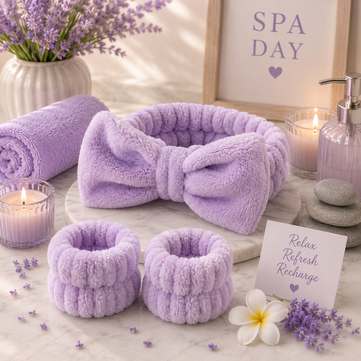 Spa Headband and Wristband Set