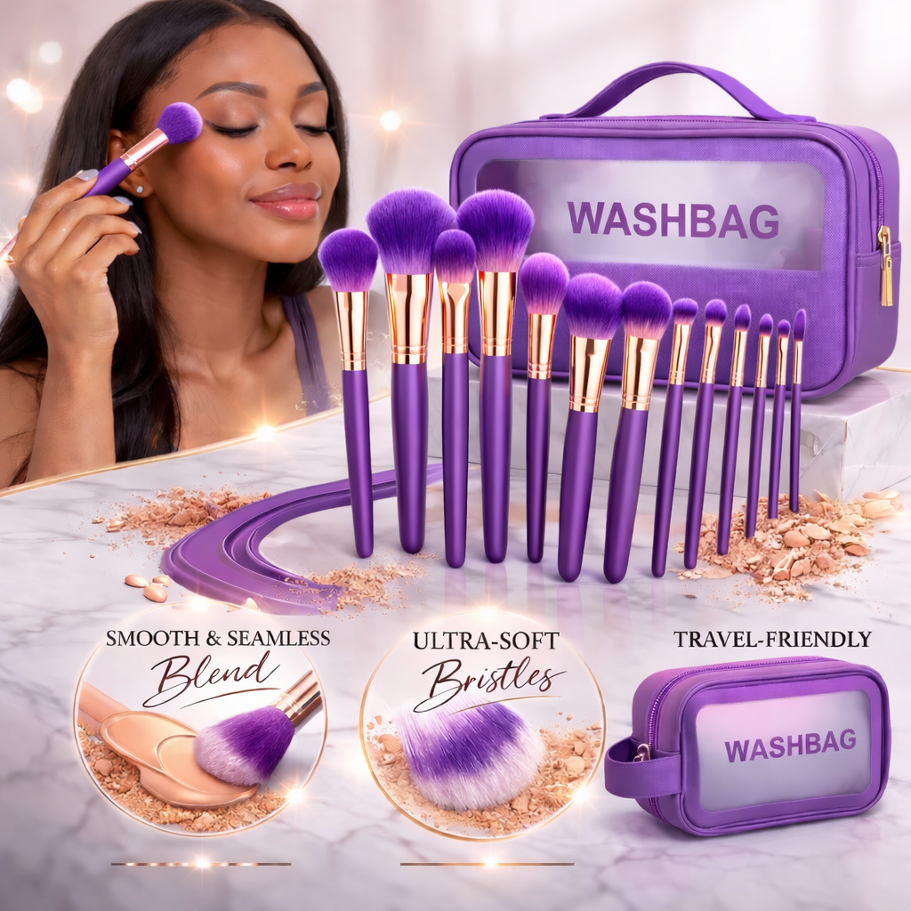 Ultimate Makeup Brush Collection (48-Piece) - Purple