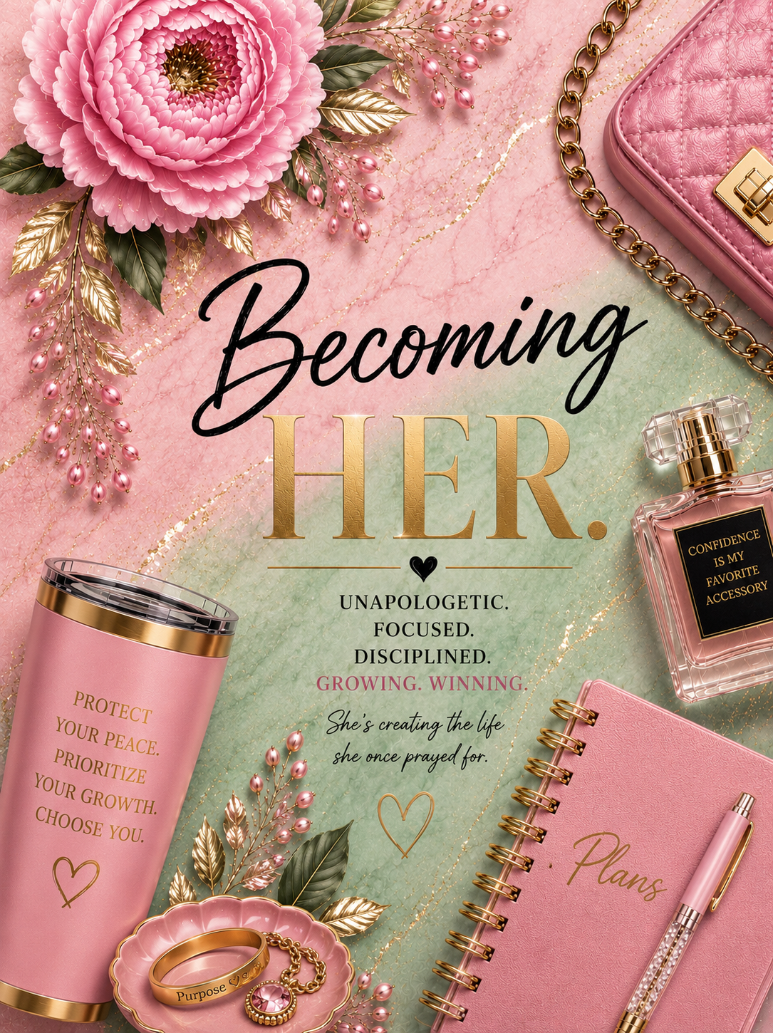 Becoming HER Inspirational Composition Notebooks