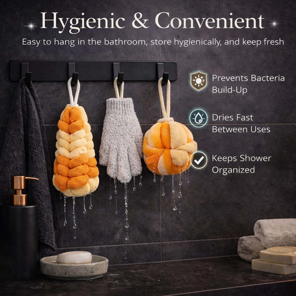 Body Exfoliation Set – Loofas & Gloves (Orange & White)
