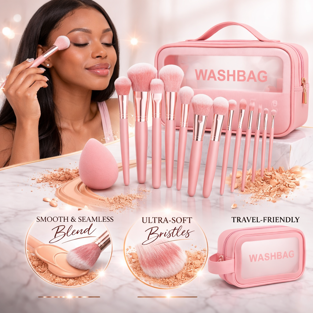 Ultimate Makeup Brush Collection (48-Piece) - Pink