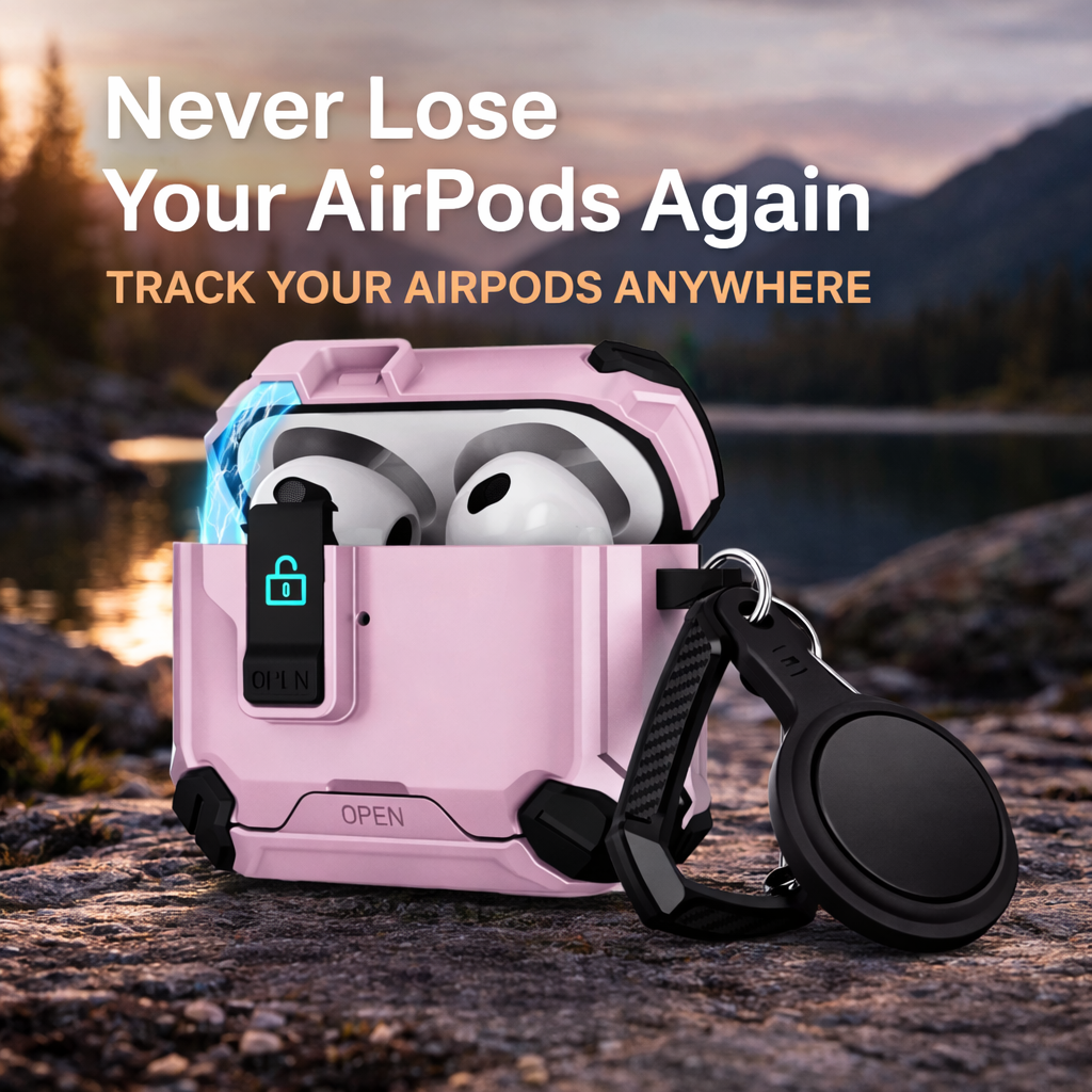 Locking AirPods Case Bundle - Pink and Black