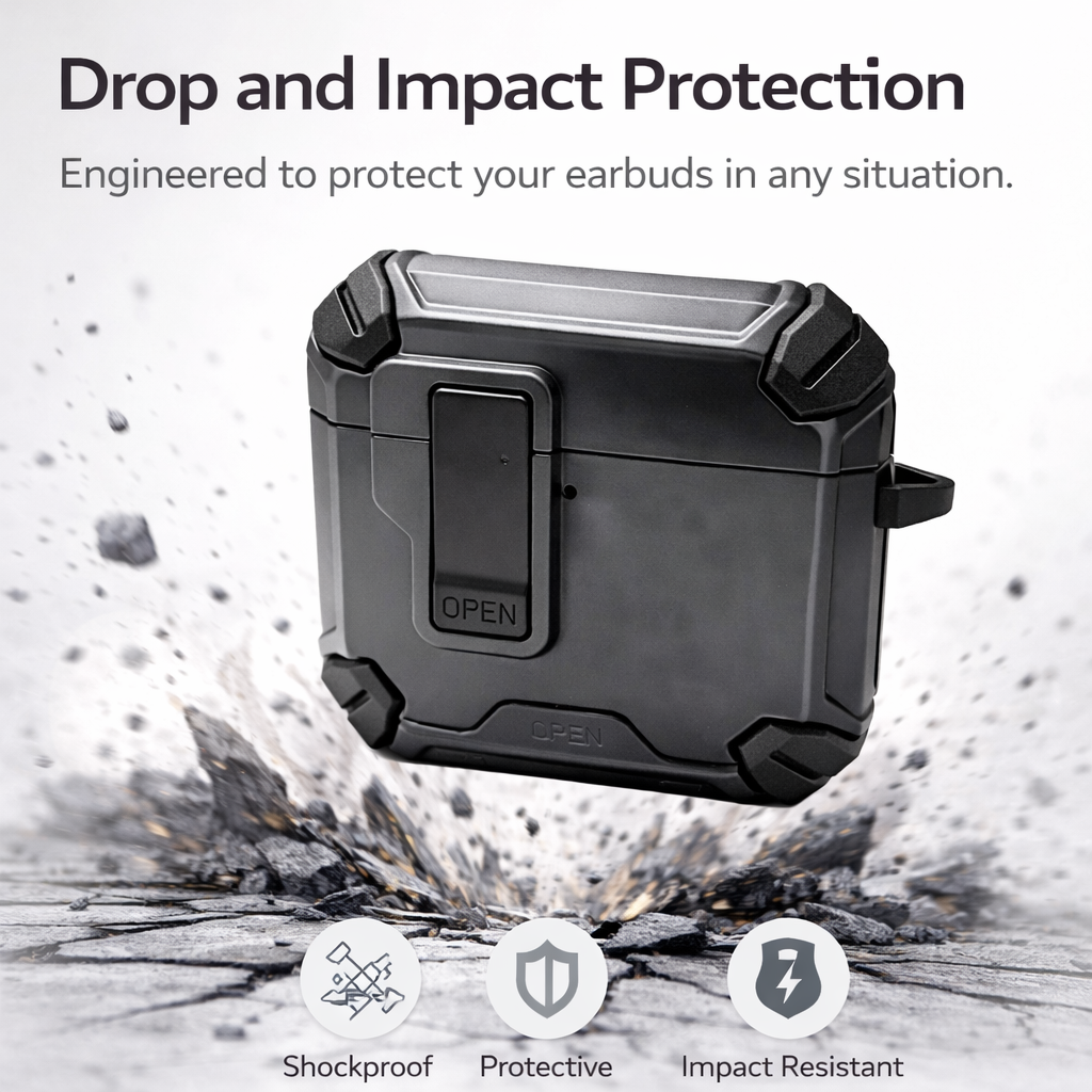 Locking AirPods Case - Black