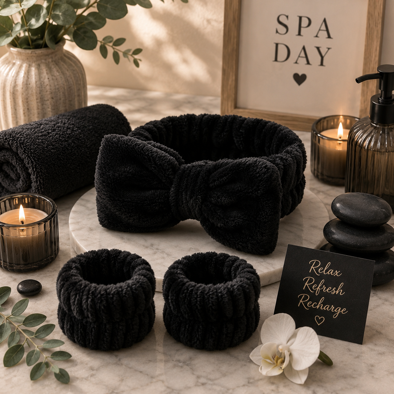 Spa Headband and Wristband Set