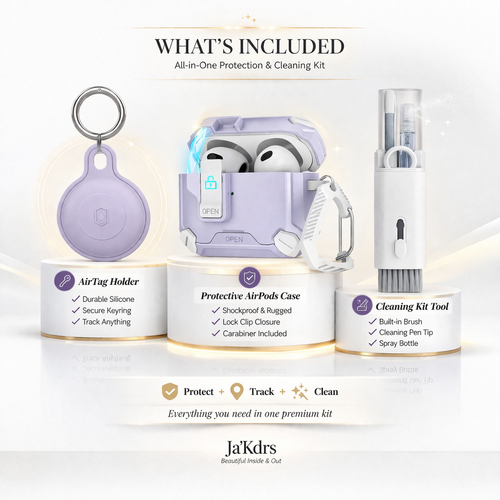 Locking AirPods Case Bundle - Purple and White