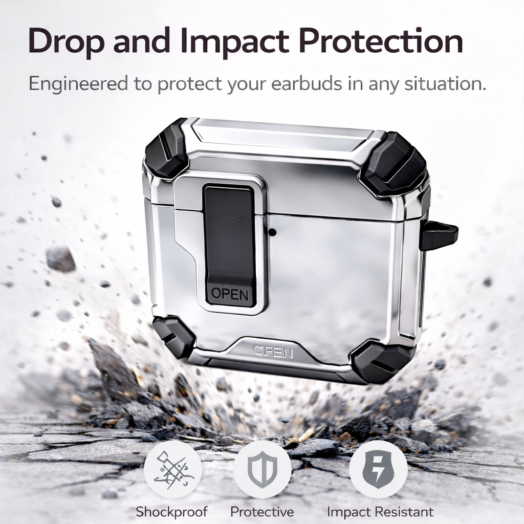 Locking AirPods Case - Grey and Black