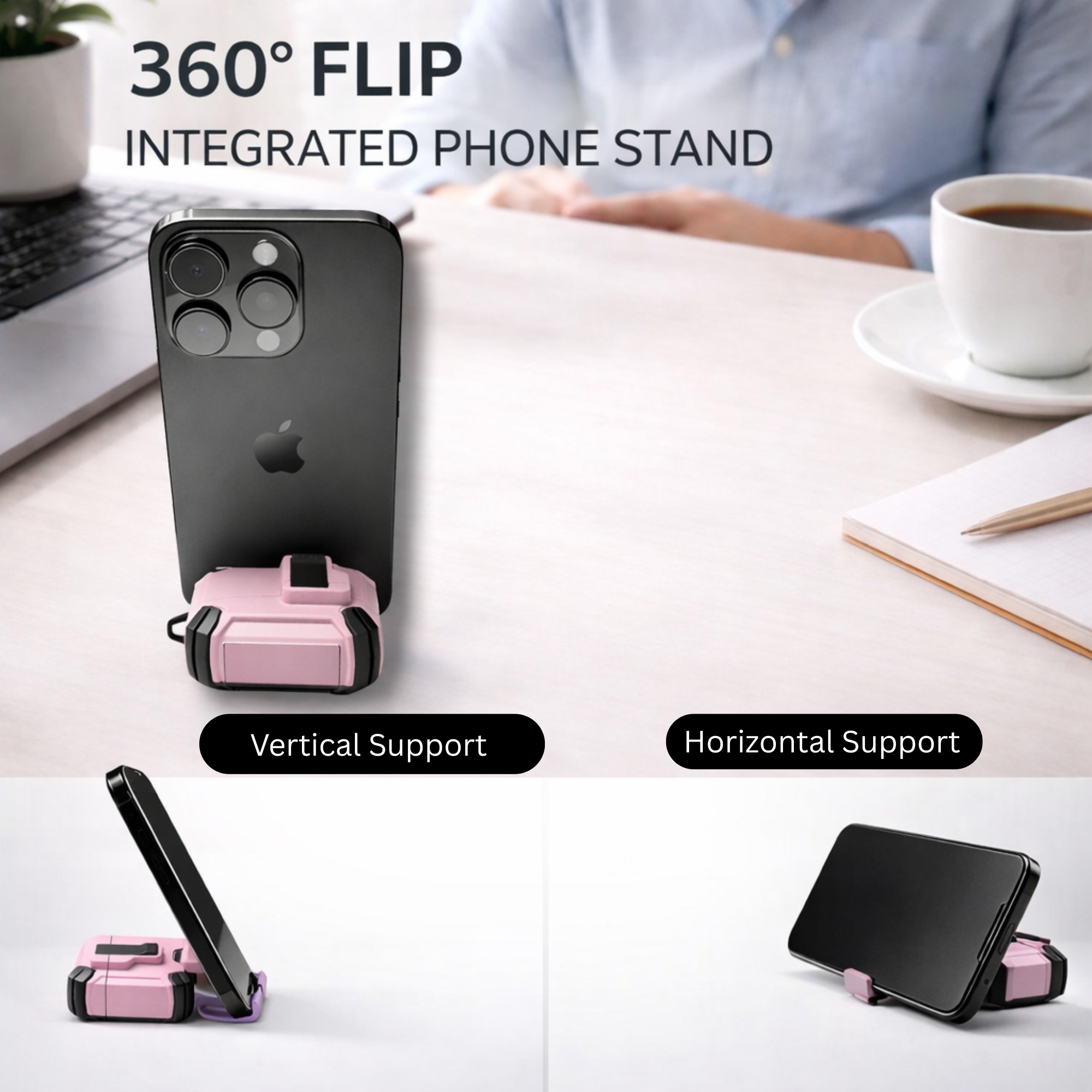 Locking AirPods Case Bundle - Pink and Black
