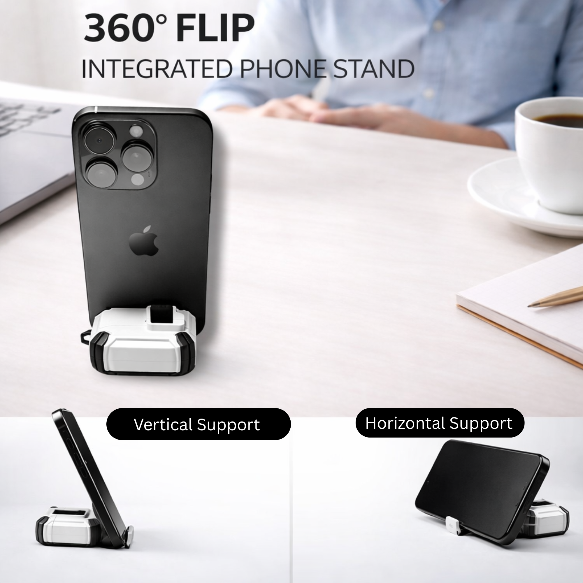 Locking AirPods Case - White and Black