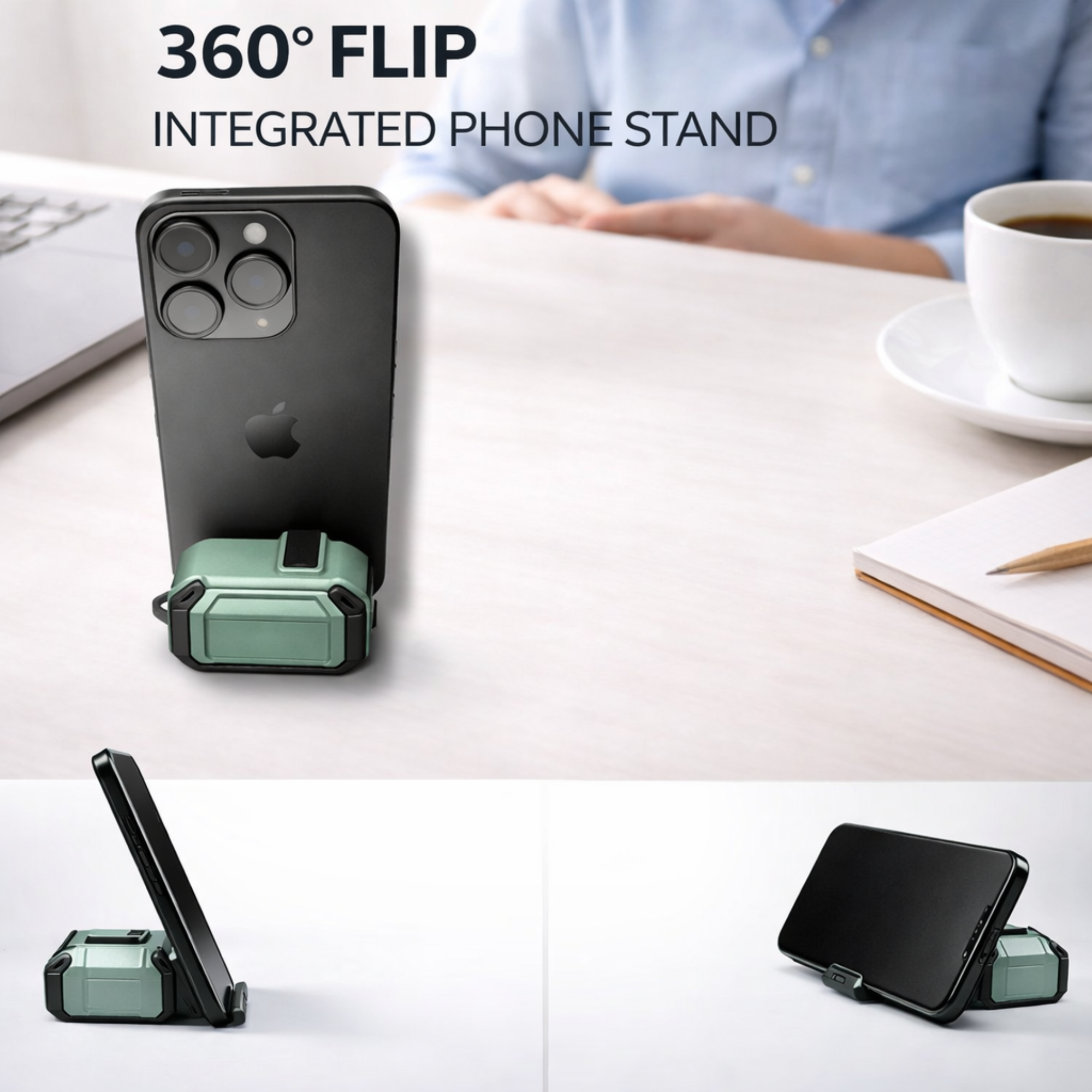 Locking AirPods Case - Apple Green and Black