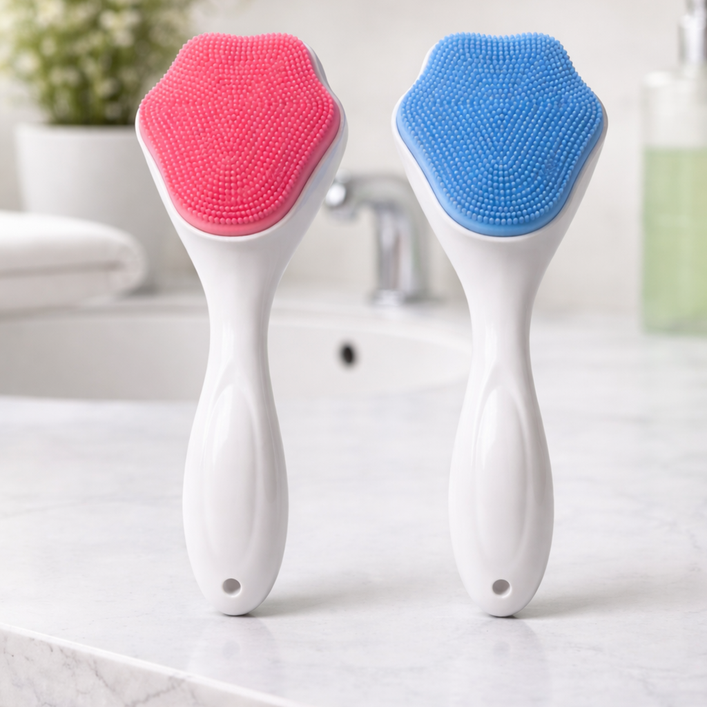 Deep Clean Exfoliating Brush Set (2pack) (Pink and Blue)