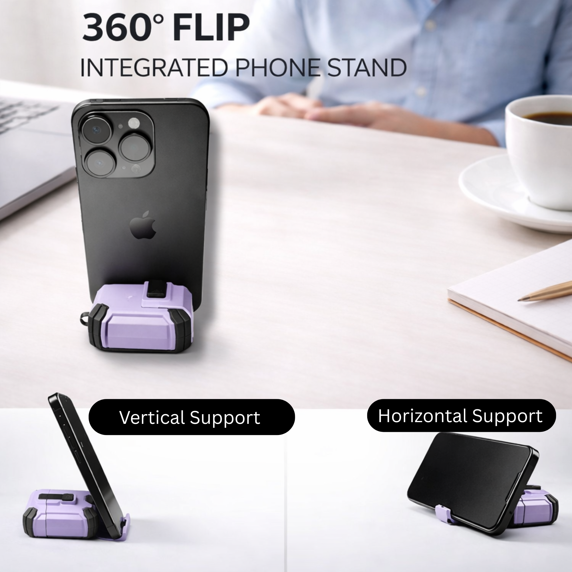 Locking AirPods Case - Purple and Black
