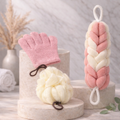 Body Exfoliation Set – Loofas & Gloves (Pink & Ivory)