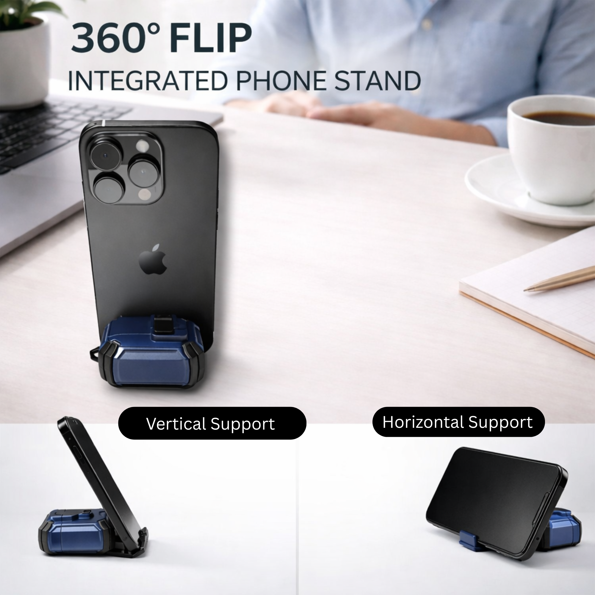 Locking AirPods Case - Dark Blue and Black