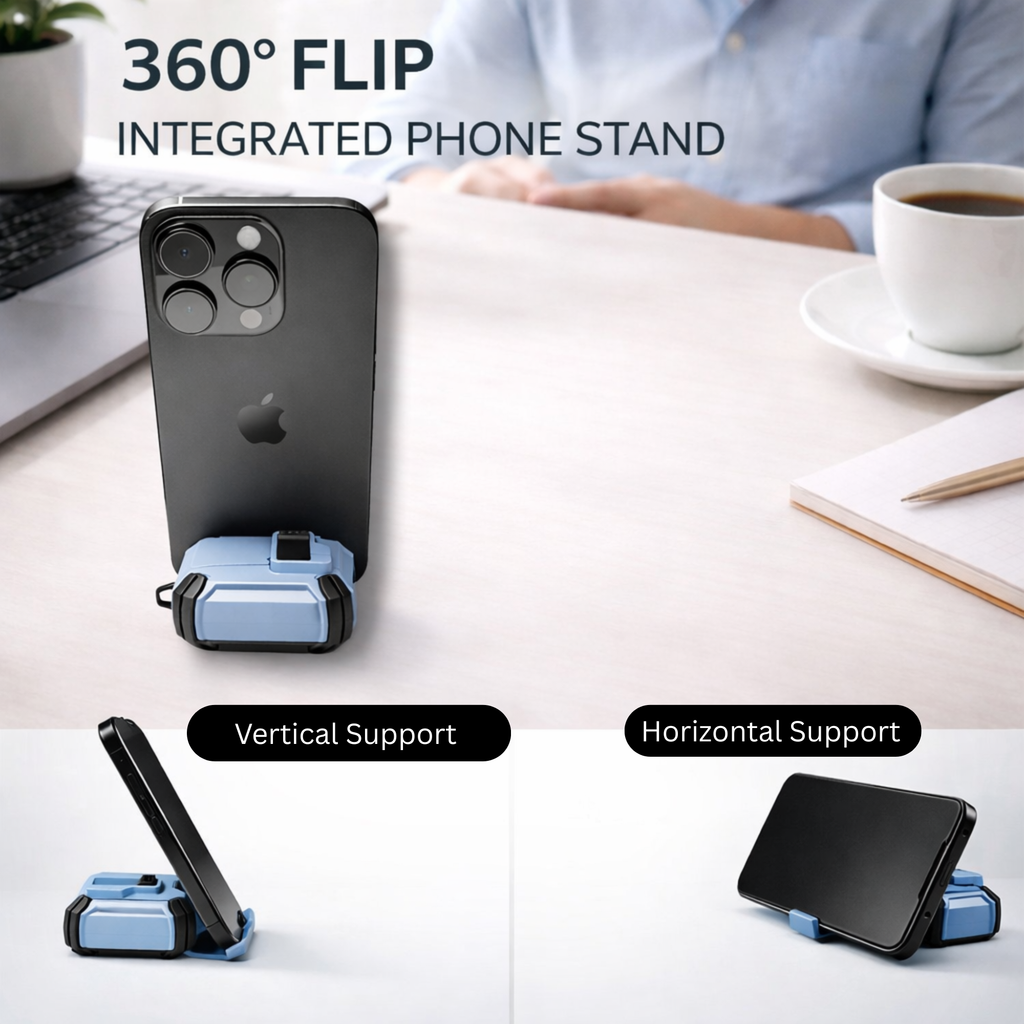 Locking AirPods Case - Light Blue and Black