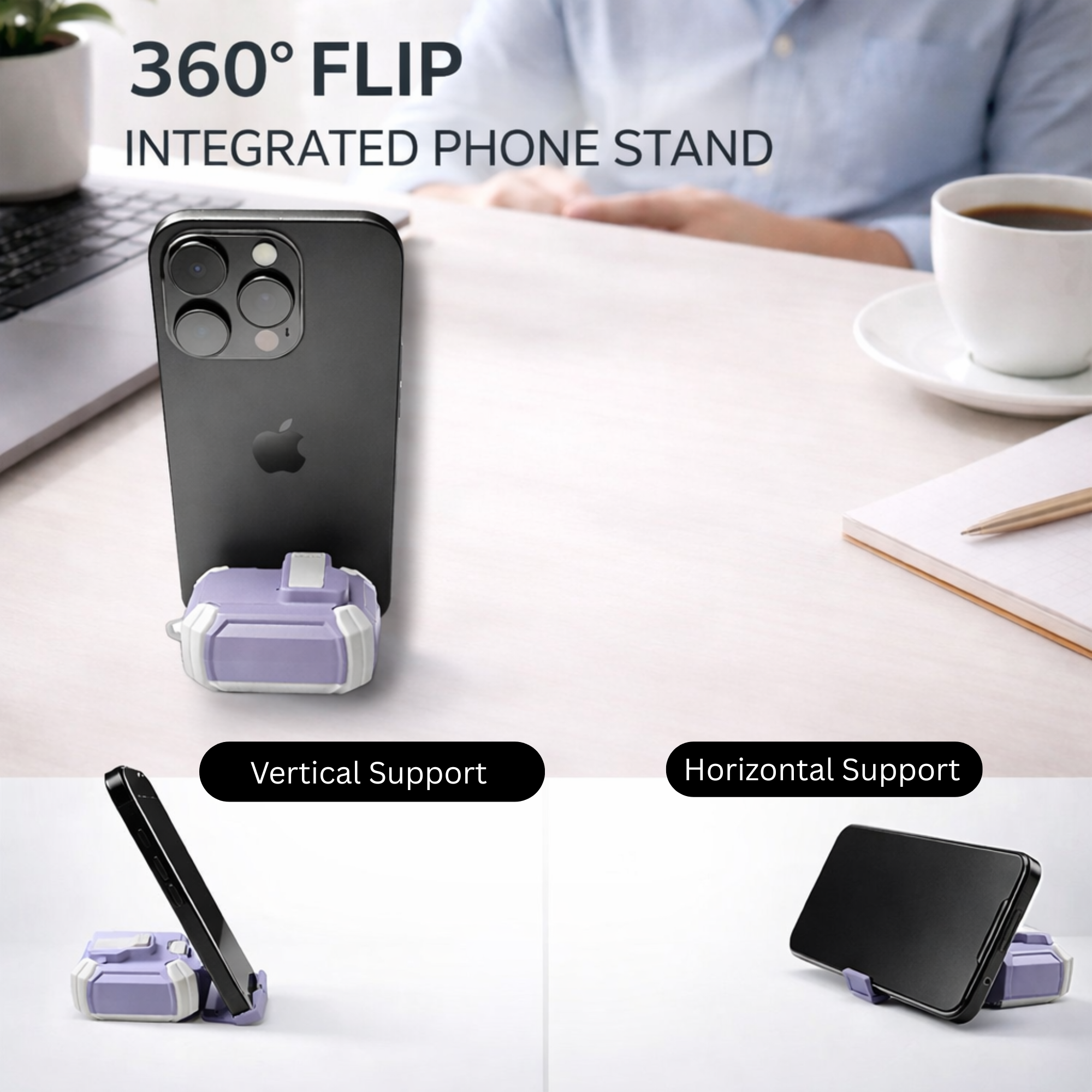 Locking AirPods Case Bundle - Purple and White