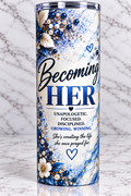 BECOMING HER - BLUE AND WHITE