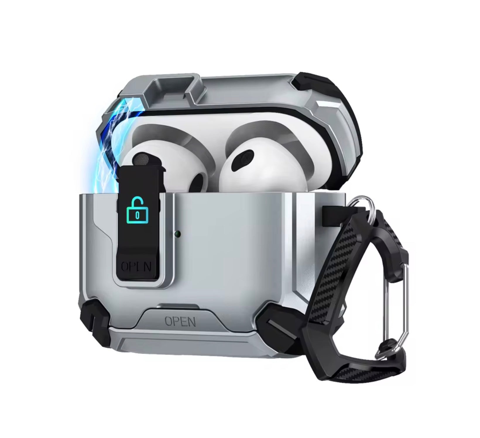 Locking AirPods Case - Grey and Black