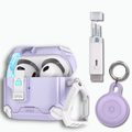 Locking AirPods Case Bundle - Purple and White